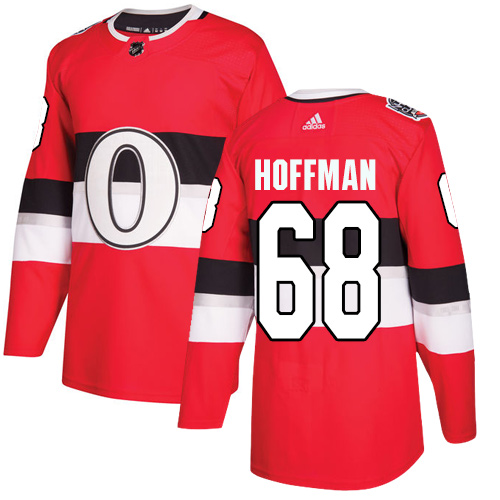 Adidas Senators #68 Mike Hoffman Red Authentic 100 Classic Stitched Youth NHL Jersey